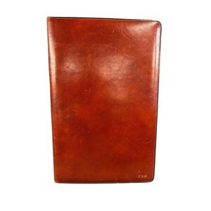 Bosca Old Leather Legal Pad Folio Cover Amber Brown Italian Leather Monogrammed